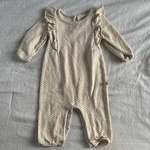 GAP Cream Ruffle Polka Dot Footie